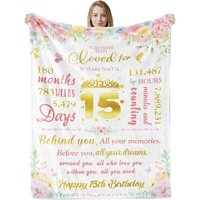 LHSHID 21st Birthday Blanket Gifts for Her Blanket Flannel Soft and Comfortable Anti static Bed Sofa Blanket 60x80in