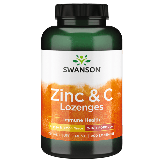 Swanson Zinc and C Lozenges - Orange and Lemon Flavor 200 Lozenges