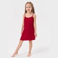 thumbnail image 2 of Curuila Children Girls Pajamas Set Sleeveless Solid Color Crew Neck Dress Lightweight Soft Casual Loungewear Red2 Size 13-14 Years, 2 of 2