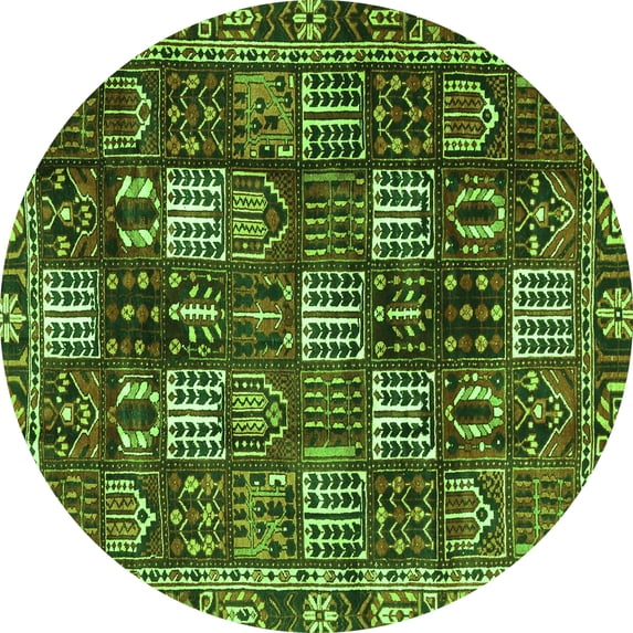 Ahgly Company Indoor Round Persian Green Traditional Area Rugs, 7' Round