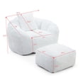thumbnail image 6 of SESSLIFE Oversized Faux Fur Bean Bag Chair with Footstool, Giant Bean Bag Chair for Adults, Shell Shape Bean Bag Couch, Floor Sofa for Gaming Reading Living Room, White, 6 of 10