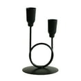 thumbnail image 2 of AuroraX Short Taper Candle Holder Black Metal Modern O Shape Double Candlestick Holders Romantic Vintage Elegant Decorative Rustic Candle Stand Valentines Day Table Centerpieces Dining Wedding Decor, 2 of 6