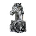 thumbnail image 1 of Figura de cabeza de caballo, decoración de Año Nuevo chino, bendición, recuerdo, obra de arte única Plata Negro, 1 of 8