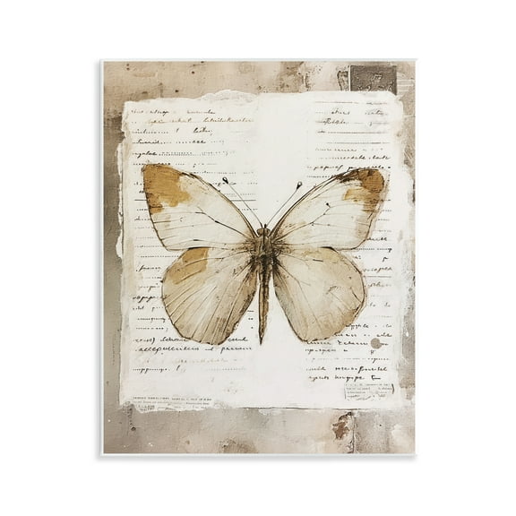 Stupell Industries Rustic Butterfly Collage Animals Painting Unframed Art Print Wall Art, 11 x 14