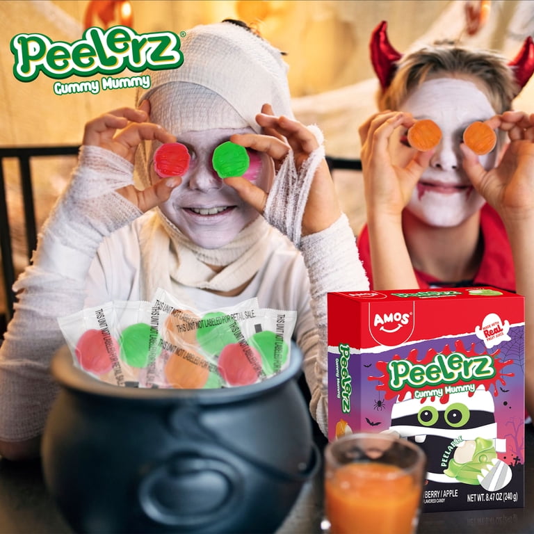Amos Halloween Candy Peelerz Gummy Mummy, Mixed Fruit Flavor for
