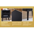 thumbnail image 4 of Resenkos Boho Set of 2 Bedside Table Natural Storage Nightstand for Bedroom with Hollowed-Out Drawers, Black, 4 of 10