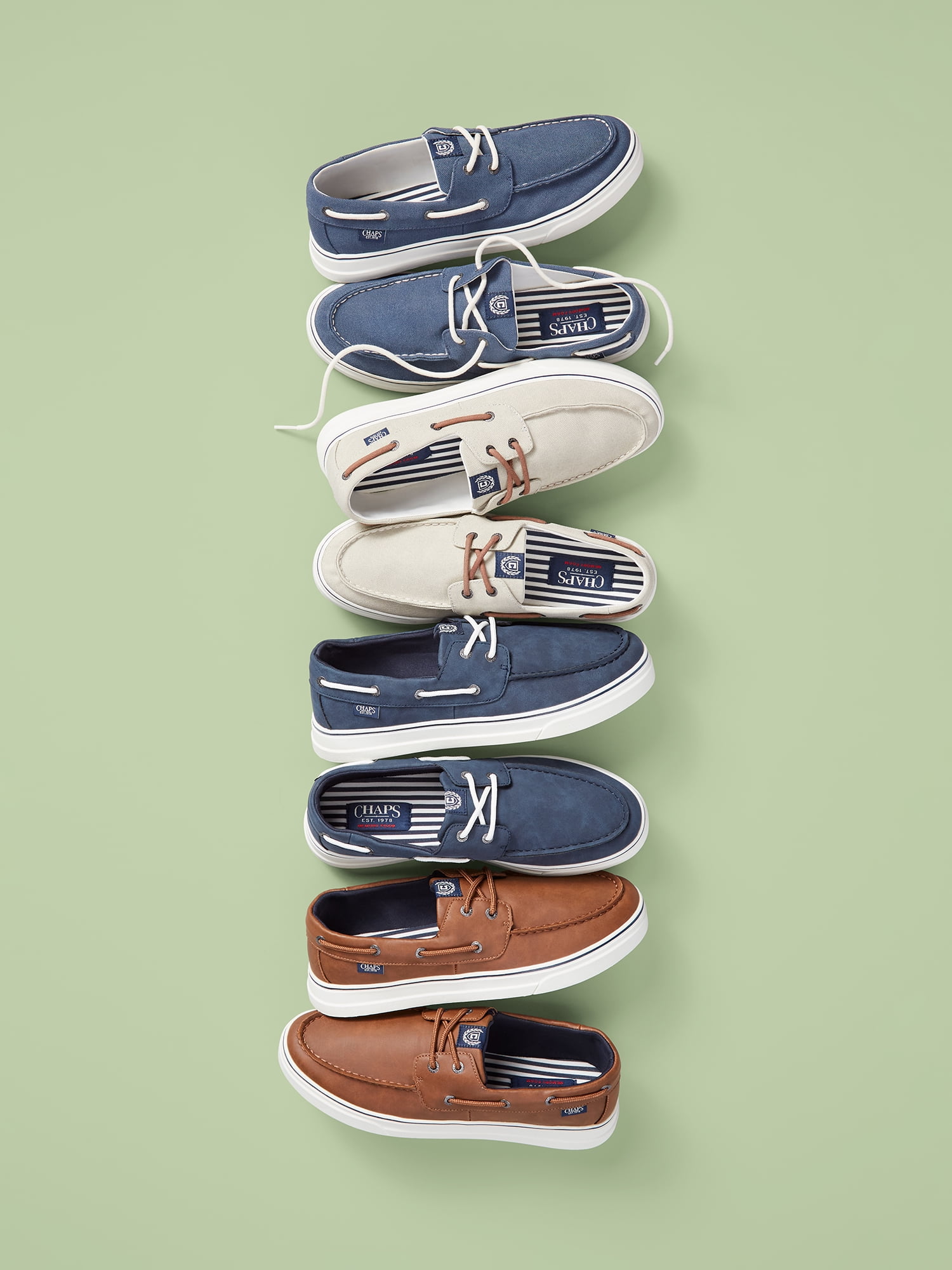 Lightweight leather boat shoes with laces and...