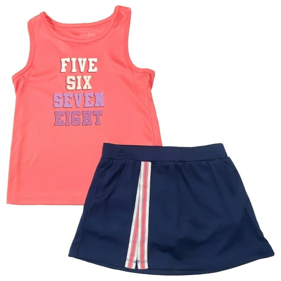 Champion Girls 2PC Outfit Pink Orange Skates Shirt & Shorts Set