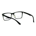 thumbnail image 4 of Mens 52mm TR90 Plastic Rectangle Wood Grain Arm Horn Rim Optical Frame Shiny Black, 4 of 4
