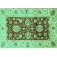 thumbnail image 1 of Ahgly Company Machine Washable Indoor Rectangle Oriental Turquoise Blue Traditional Area Rugs, 8' x 12', 1 of 4