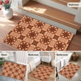 thumbnail image 5 of Bathroom Rugs 2x3 Ft, Orange Brown Flowers Non Slip Area Rugs for Kitchen Bedroom Entryway, Farmhouse Retro Abstract Floral Washable Carpet Runner Rug Floor Mats for Bedroom Home Decor, 5 of 8