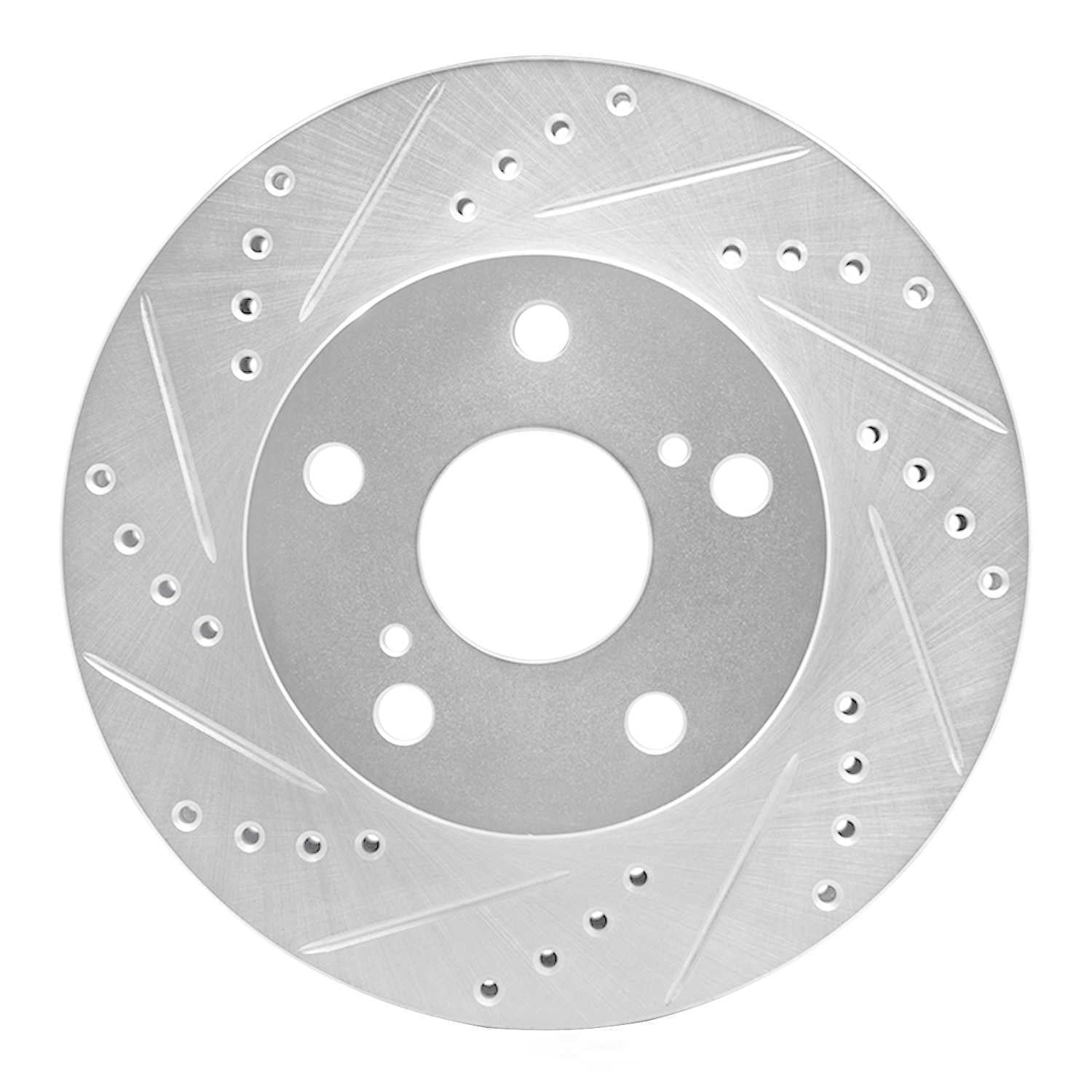 Dynamic Friction Company 631-76111L DFC Brake Rotor - Drilled And Slotted - Silver