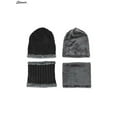 thumbnail image 3 of Spencer 2Pcs Winter Beanie Hat Scarf Set Lined Warm Knitted Hat Thick Skull Cap for Men Women "Black", 3 of 5