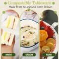 thumbnail image 4 of 360 Packs Compostable Utensils, Compostable 120 Forks 120 Spoons 120 Knives, Large Disposable Silverware Heavy-Duty Eco Friendly Flatware, 4 of 8