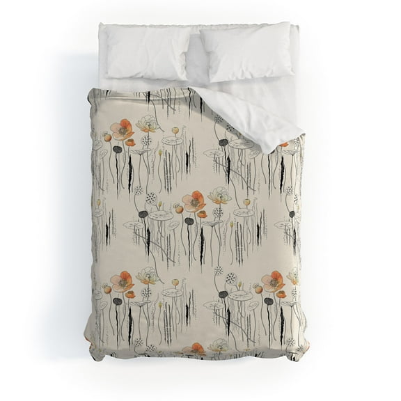 Society6 Iveta Abolina Coral Watercress Pond Duvet Cover Cotton Full