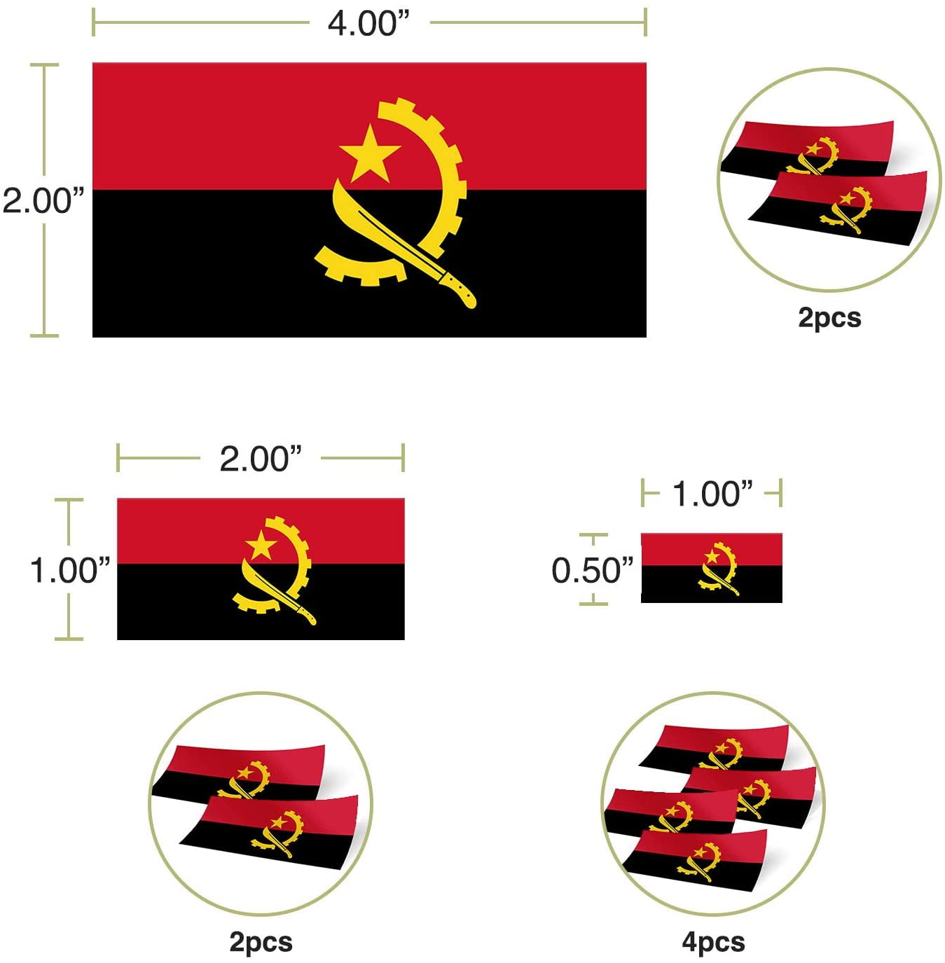 Desert Cactus Angola Country Flag Sticker Decal Variety Size Pack 8 Total Pieces Kids Logo Scrapbook Car Vinyl Window Bumper Laptop Angolan V Desert Cactus Angola Country Flag Sticker Decal Variety Size Pack 8 Total Pieces Kids Logo Scrapbook Car Vinyl Window Bumper Laptop Angolan V
