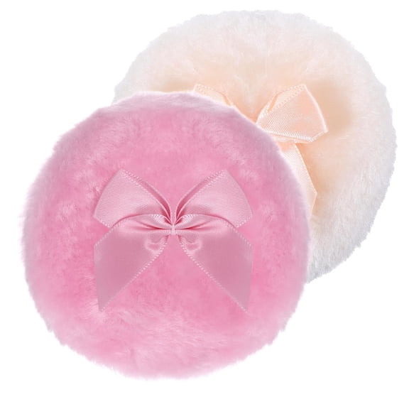 RAGUPEL 2 Pcs Body Powder Puff, 3.5 Inch Dusting Powder Puff, Soft Washable Reusable Big Fluffy Dust Puffs for Wet Dry Makeup Face Body