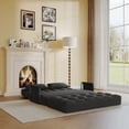 thumbnail image 2 of ALAULM Modern Two-Seater Folding Sofa Bed Convertible Sleeper Couch with Pillows, Storage Side, Versatile Floor Couch for Living Room Bedroom, Dark Gray, 2 of 10