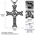 thumbnail image 5 of Hipunk Celtic Cross Necklace for Men Women 925 Sterling Silver Celtic Knot Cross Pendant Necklace Trinity Triquetra Irish Jewelry Fathers Day Gift for Dad, 5 of 7