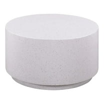 Maklaine 15.8"H Light Speckled Concrete Coffee Table in White/Gray