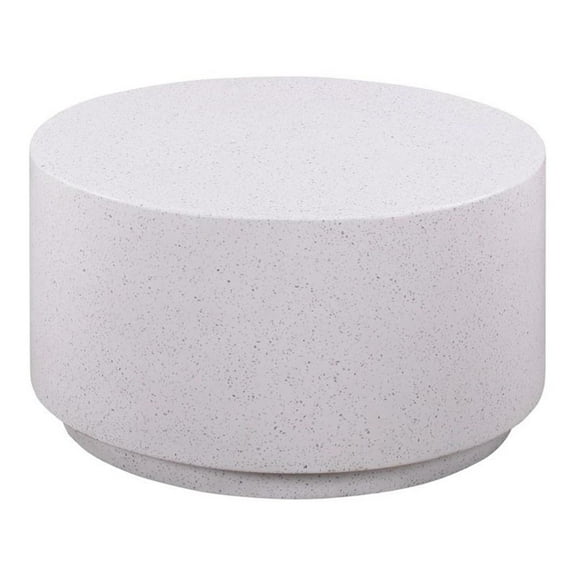 Maklaine 15.8"H Light Speckled Concrete Coffee Table in White/Gray