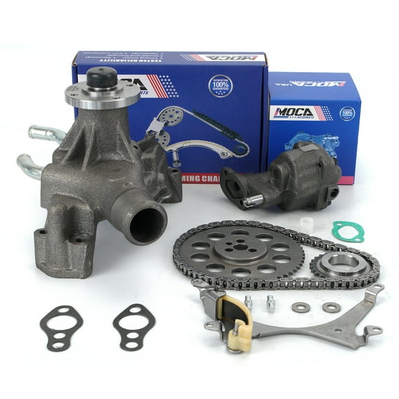 MOCA AUTOPARTS Timing Chain Kit with Oil Water Pump Fit for 1999-2003 Chevrolet Blazer 4.3L & 1999-2002 GMC Jimmy 4.3L & 1999-2003 GMC Savana 1500 2500 4.3L