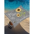 thumbnail image 2 of Sun Shade Sail 8'x10' You Are My Sunshine Rectangle Sun Shade Sails Canopy Waterproof Sunflower Bee Gray Outdoor Sunshades Sand UV Block Cover Shades Cloth for Patio Backyard Garden Deck Porch Lawn, 2 of 9
