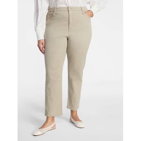 Terra & Sky Women's Plus High Rise Straight Jeans, Sizes 16W-28W