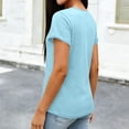 thumbnail image 5 of Tauxra Casual Short Sleeve Blouse For Women, V-Neck Solid Color Summer Top with Soft Fabric, Loose Fit Shirt for Daily Wear, 5 of 5
