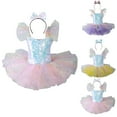 thumbnail image 4 of Zwiiyzr 2025 1-14 Years Girls Ballerina Clothes Dance Ruffle Sleeve Gymnastics Leotard Ballet Tutu Yellow, 4 of 4