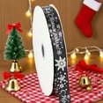 thumbnail image 4 of HBBKVI Snowflake Christmas Ribbon, 0.7 Inch x 25 Yard, Black Ribbon for Flower Bouquet Crafts Gift Wrapping, Holiday Party Decoration, 4 of 6