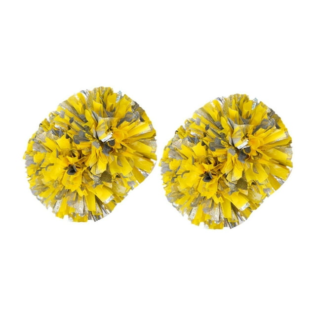 Paquete de 2 Pompones de Animadora, Pompones de Animadora, Flor de Mano para Niños Y Adultos, Pompones de Equipo de Animadora, Pompones de Animadora Amarillo