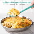thumbnail image 4 of 600°F Heat Resistant Slotted Spoon: U-Taste 13.6in Solid Kitchen Cooking Spoon, Nonstick BPA Free Large & Long Rubber Utensil for Mixing, Serving, Stirring, Basting, Frying, Draining (Aqua Sky), 4 of 10