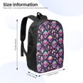 thumbnail image 2 of Uemuo cartoon Skull rainbow space Printed Durable 17-inch Student Backpack - Lightweight, Waterproof, Adjustable Straps, Ideal for School, Work, Travel, 2 of 5
