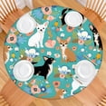 thumbnail image 2 of Chihuahua and Flower Florals Round Fitted Tablecloth with Elastic Edge,Dining Table Cover Waterproof,Outdoor Round Tablecloth for Camping,Dining,Indoor and Outdoor, 2 of 7