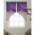 thumbnail image 2 of Night Sky Stars Swag Valances for Windows, Shooting Star Cloud Galaxy Rod Pocket Sheer Valances for Large Windows, Swag Toppers Light Filtering for Kitchen Living Room 2 Panels 36''x45'', 2 of 6