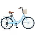 thumbnail image 6 of Jacgood 26" 7 Speed Cruiser Bike Adult Beach Bicycle Bike For Ladies City Bike，Light Blue Cozy Seat, 6 of 7
