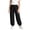 Black, variant on Boys Girls Breathable Loose Solid Elastic Waist Cuffed School Uniform Full Length Pants