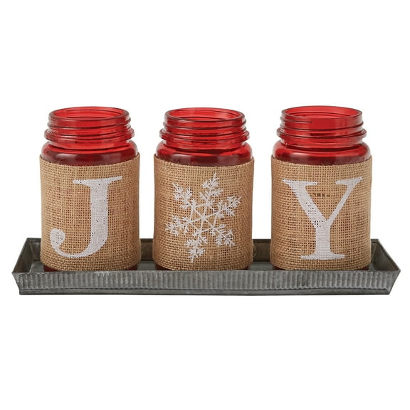 Park Designs Joy Mason Jar Tray With Jars