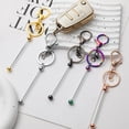 thumbnail image 1 of 6 Pcs Key Chains Gradient Color Bead Lobster Clip Key Storage Stainless No Deformation Pendant DIY Crafts Jewelry Making Gift Golden One Size, 1 of 13