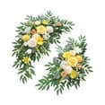 thumbnail image 4 of QccHieUs 2x Wedding Arch Flowers with Green Leaves Decor Beautiful Artificial Flower for Yellow White, 4 of 9