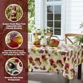 thumbnail image 2 of Avalon Fresh Ripe Fruit Vinyl Tablecloth with Flannel Backing - Apples, Peaches, Pear and Grape Fruit Print Flannel Backed Easy Care Vinyl Tablecloth, 52" x 52" Square, 2 of 10