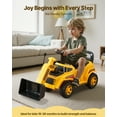 thumbnail image 2 of VEVOR Ride On Toddler Car, Ride on Excavator Car for Toddler 19 to 36 Months, Excavator Bulldozer Digger Toy with Under-seat Storage & Music, 55 lbs Load Capacity, Foot-to-Floor Walker for Kid, 2 of 9