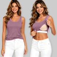 thumbnail image 2 of WAYUTE Tank Tops for Women with Built in Bras Summer Lace Sleeveless Stretch Fit Solid Color Camisole Casual Sporty Fashion,Purple,L, 2 of 4