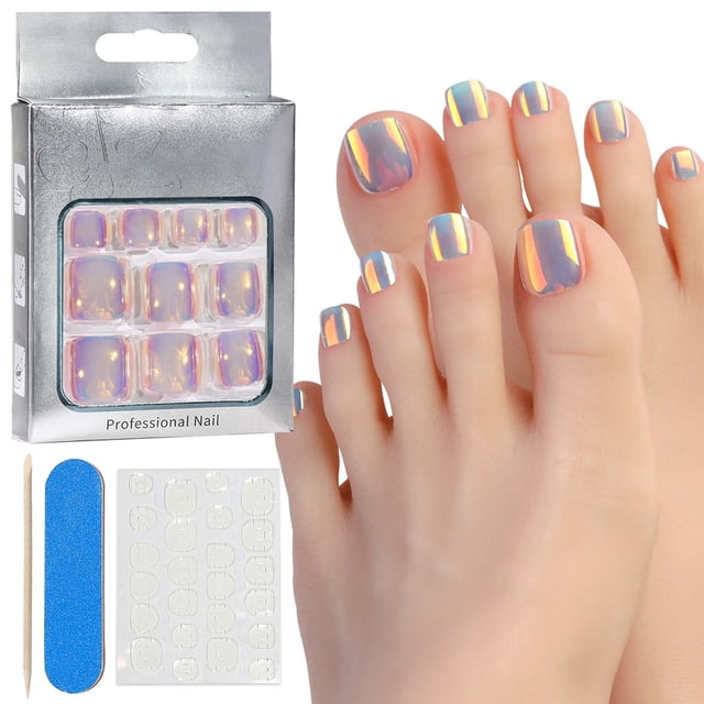Fiudx Juego de 24 Uñas Postizas Acrílicas a Presión, Fácil Aplicación con Pegamento En Gel, Longitud y Forma Personalizables, Ideal para Bodas, Graduaciones, Citas, Manicura Elegante para Mujeres.