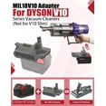 thumbnail image 2 of V10 Adapter for Dewalt 18V20V Craftsman 20V Ryobi 40V MAKITA /Einhell/Milwaukee/Bosch Ryobi 18V Li-ion Battery Converter to for Dyson V10 Battery for Cyclone Animal Fluffy SV12 Vacuum Cleaner, 2 of 31