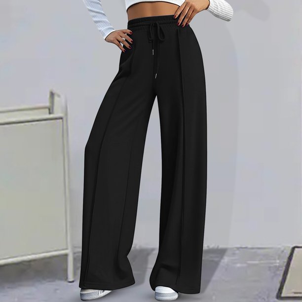 WILLBEST Pantalones Casuales de Mujer, Cómodos, de Cintura Alta y Pierna Ancha, para Desplazamientos Diarios En Otoño E Invierno y Actividades al Aire Libre. Chica