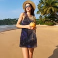 thumbnail image 3 of Disketp Purple Flower Lazy Cat para Vestido sin Mangas para Mujeres, Vestidos de Verano para Mujeres, Casual y Holgado para la Playa, 3 of 7