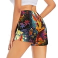 thumbnail image 4 of Picia Colorful Flower Chameleon Pattern Women's 2 in 1 Athletic Running Shorts High Waisted Workout Casual Gym Sweat Shorts with Comfy Liner Zipper Pockets-Large, 4 of 9