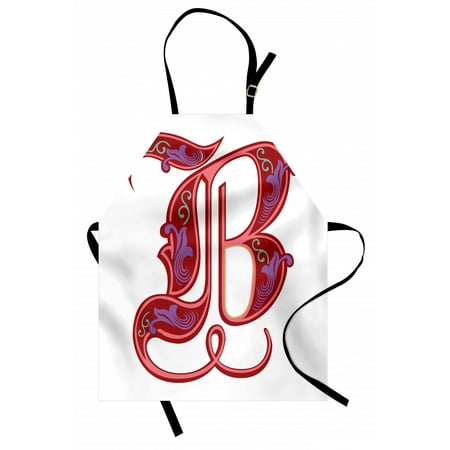 

Letter B Apron Colorful Mellow Design Capitalized Symbol B Second Letter Alphabet Abstract Gothic Unisex Kitchen Bib Apron with Adjustable Neck for Cooking Baking Gardening Multicolor by Ambesonne